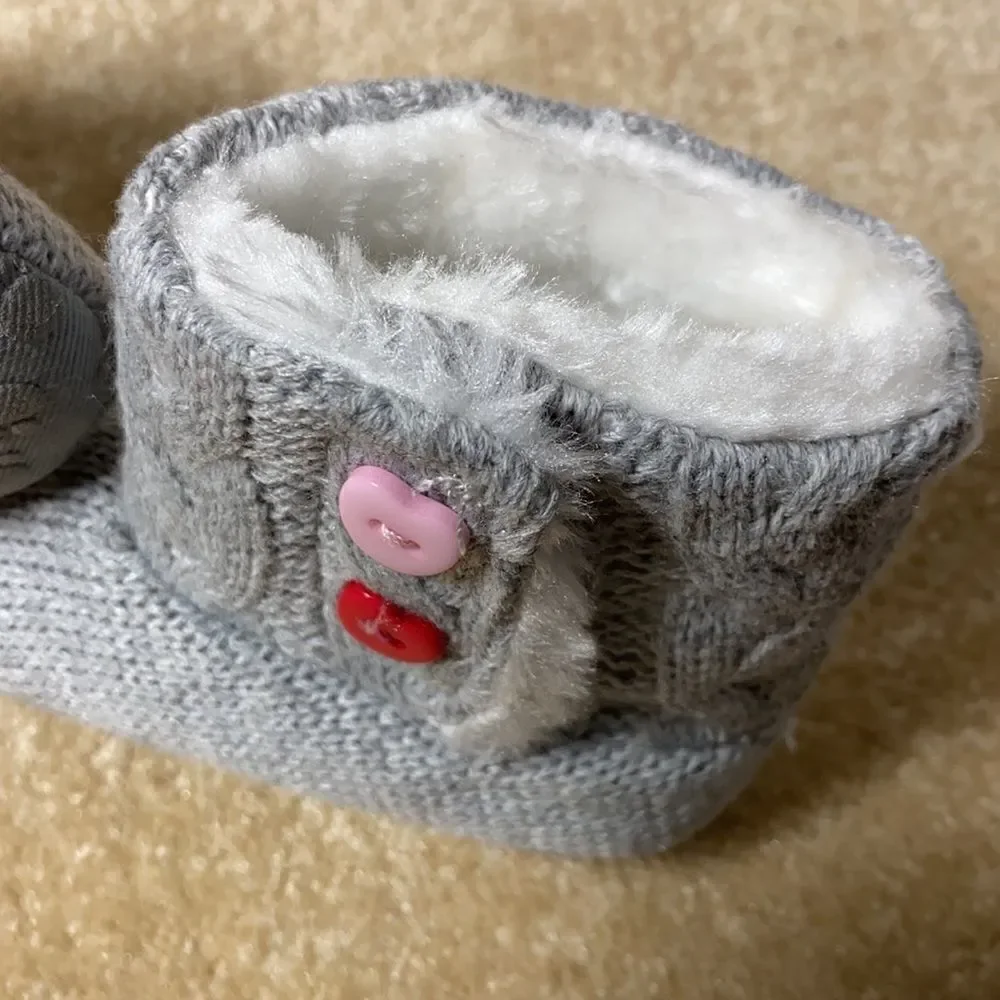 Girl Gray faux-fur Lined Booties 6-12month